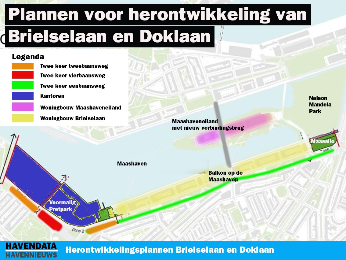 Plannen voor herontwikkeling Brielselaan en Doklaan
