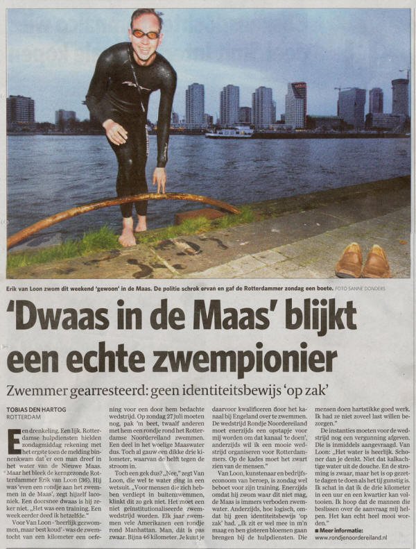 Rotterdam Swim 2008: Dwaas in de Maas blijkt een echt zwempionier